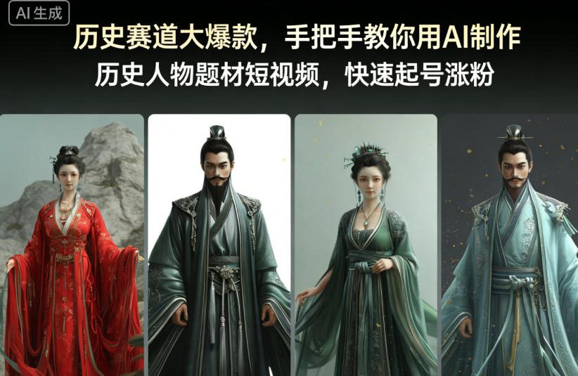 历史赛道大爆款，手把手教你用AI制作历史人物题材短视频，快速起号涨粉-超级会员网