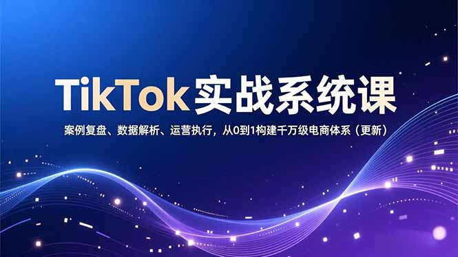 TikTok实战系统课，案例复盘、数据解析、运营执行，从0到1构建千万级电商体系(更新-超级会员网