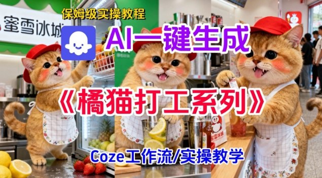 Coze扣子工作流一键生成胖橘猫打工短视频，保姆级实操搭建教学-超级会员网