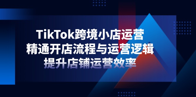 TikTok跨境小店运营，精通开店流程与运营逻辑，提升店铺运营效率-超级会员网