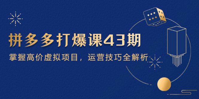 拼多多打爆课第 43 期，掌握高价虚拟项目，运营技巧全解析（15节）-超级会员网