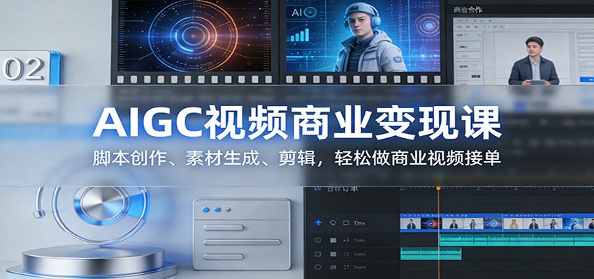 AIGC视频商业变现课：脚本创作、素材生成、剪辑，轻松做商业视频接单-超级会员网