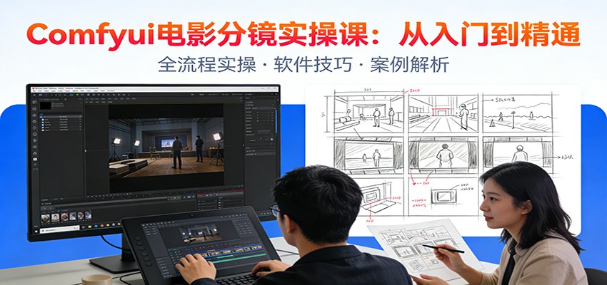 ComfyUI电影分镜实操课：分镜一致性，全流程AI视频制作，零基础也能做专业分镜-超级会员网
