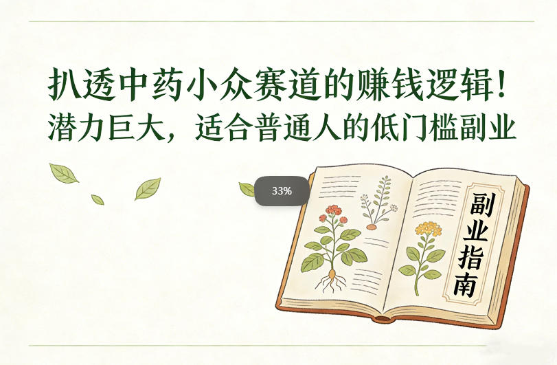 扒透中药小众赛道的賺米逻辑，潜力巨大，适合普通人的低门槛副业-超级会员网