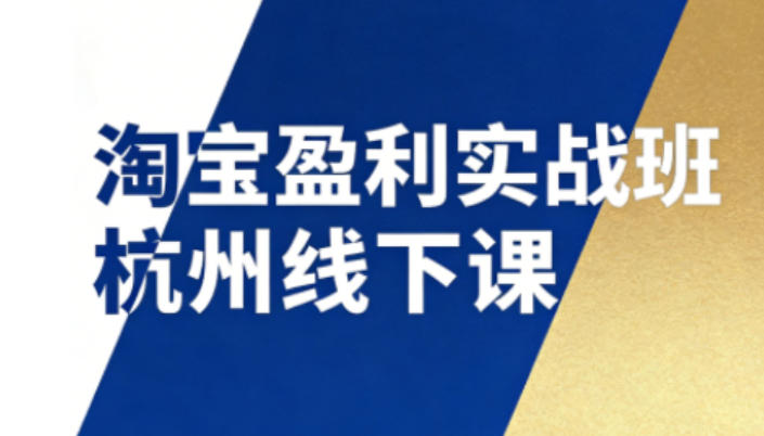 淘宝盈利实战班杭州线下课12月26-28日(音频+字幕)，帮你掌握SOP流程+12门核心技术-超级会员网