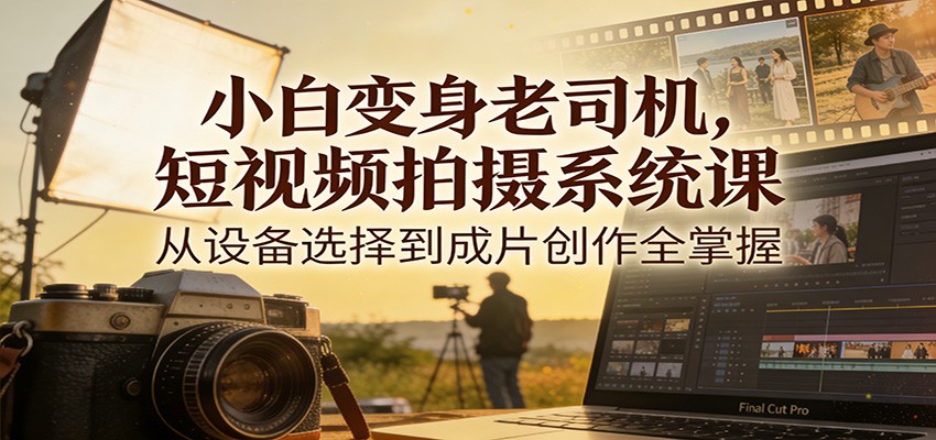 小白变身老司机，短视频拍摄系统课，从设备选择到成片创作全掌握-超级会员网