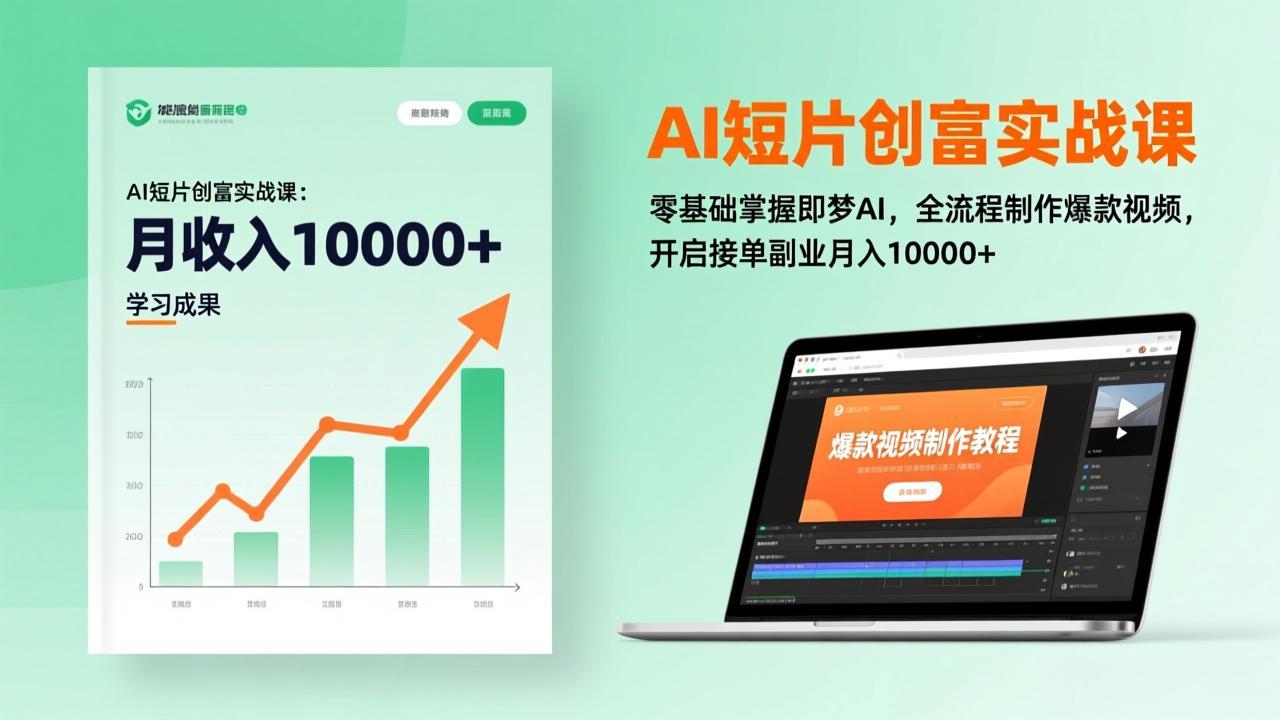 AI短片创富实战课：零基础掌握即梦AI，全流程制作爆款视频，开启接单副业月入10000+(更新-超级会员网
