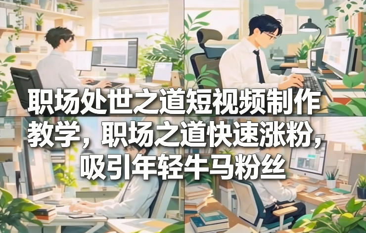职场处世之道短视频制作教学，职场之道快速涨粉，吸引年轻牛马粉丝-超级会员网