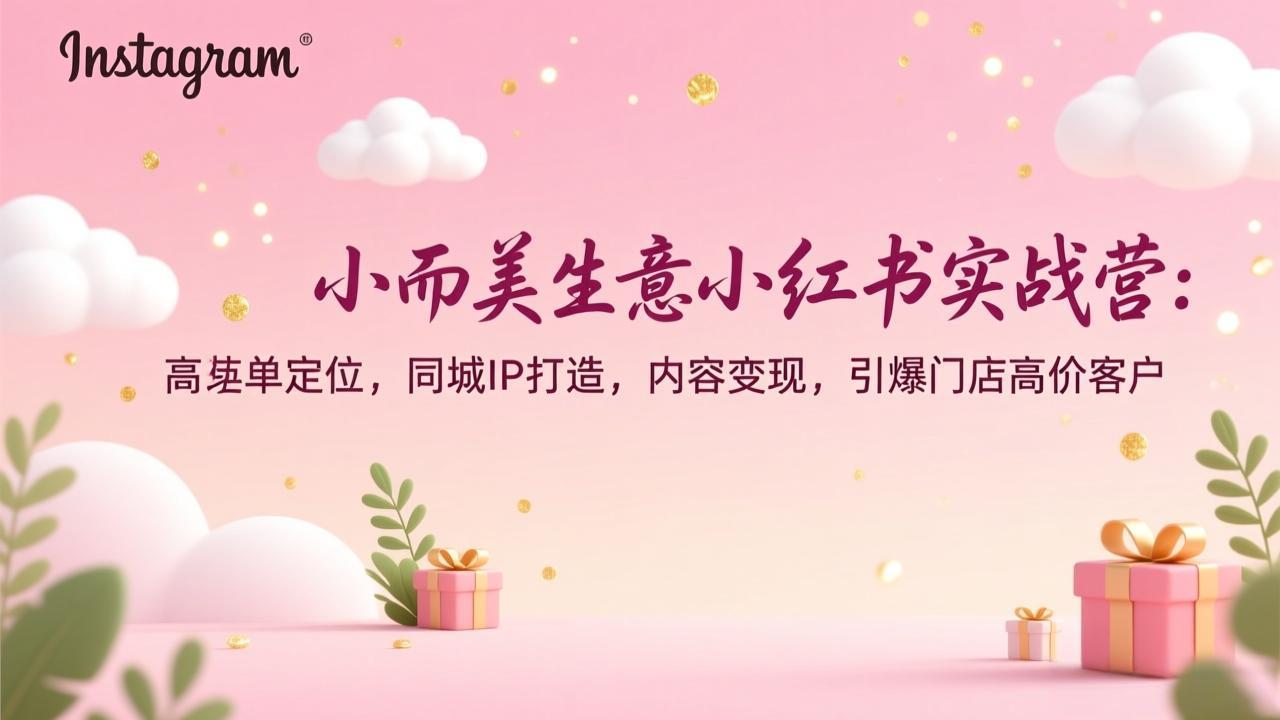 小而美生意小红书实战营：高客单定位，同城IP打造，内容变现，引爆门店高价客户-超级会员网