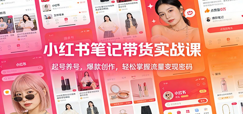 小红书笔记带货实战课：起号养号，爆款创作，轻松掌握流量变现密码-超级会员网