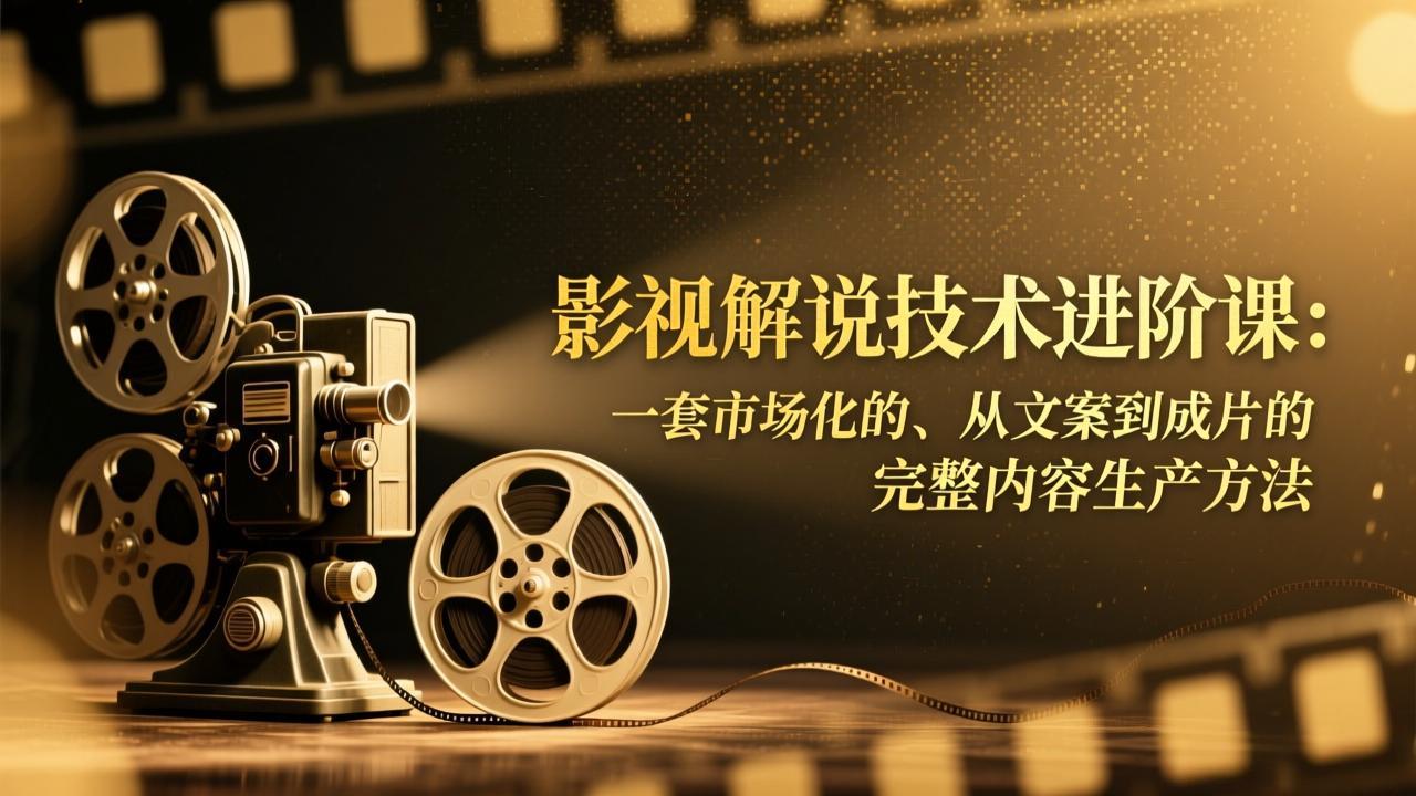 影视解说技术进阶课：一套市场化的、从文案到成片的完整内容生产方法-超级会员网