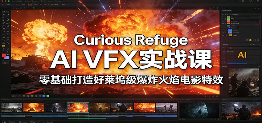 Curious Refuge AI VFX实战课，零基础打造好莱坞级爆炸火焰电影特效-超级会员网