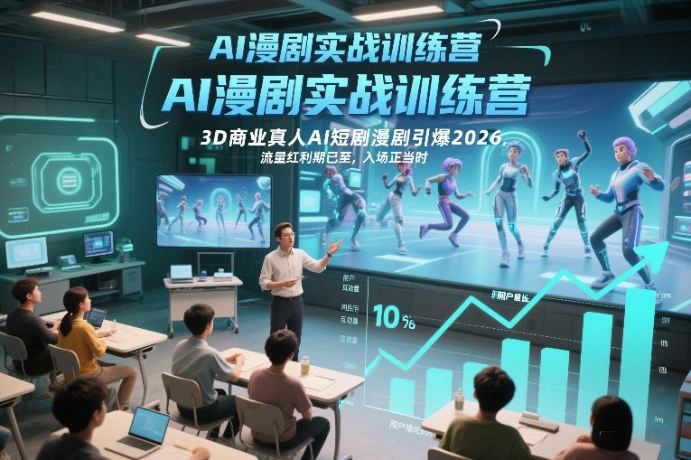 AI漫剧实战训练营，3D商业真人AI短剧漫剧引爆2026，流量红利期已至，入场正当时-超级会员网