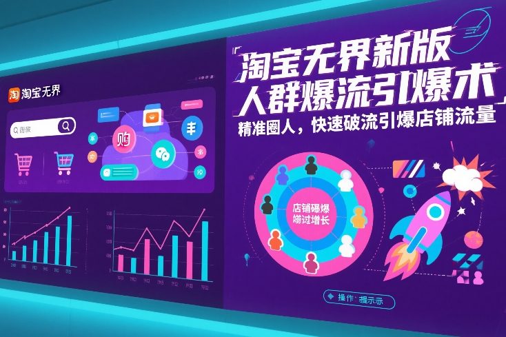 淘宝无界新版人群爆流引爆术，精准圈人，快速破流引爆店铺流量-超级会员网