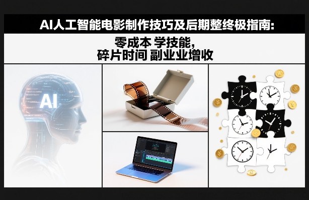AI人工智能电影制作技巧及后期完整终极指南：零成本学技能，碎片时间副业增收-超级会员网