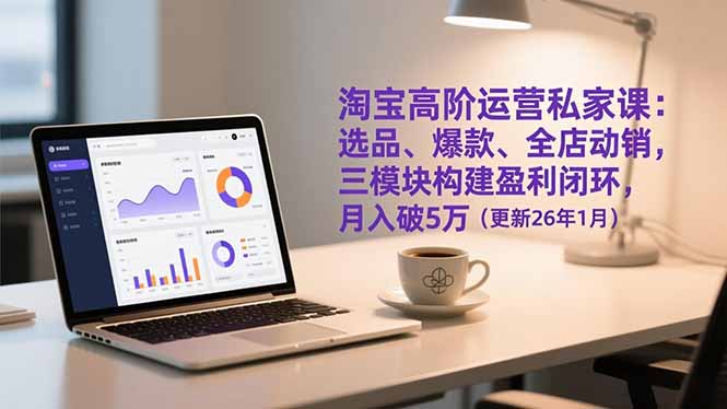 淘宝高阶运营私家课：选品、爆款、全店动销，三模块构建盈利闭环，月入破5万(更新26年1月-超级会员网