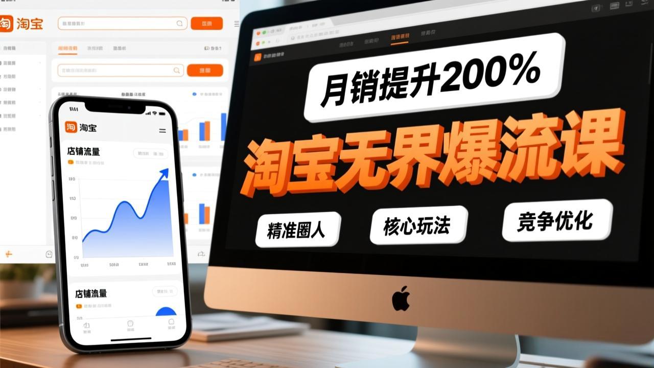 淘宝无界爆流课，精准圈人、核心玩法、竞争优化，快速引爆店铺流量，月销提升200%-超级会员网