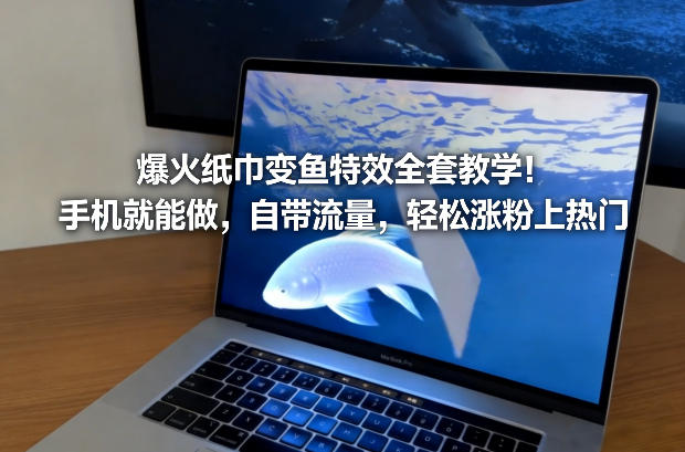 爆火纸巾变鱼特效全套教学！手机就能做，自带流量，轻松涨粉上热门-超级会员网