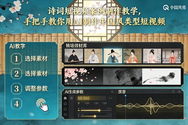 古诗词短视频案例制作教学，手把手教你用AI制作中国风类型短视频-超级会员网