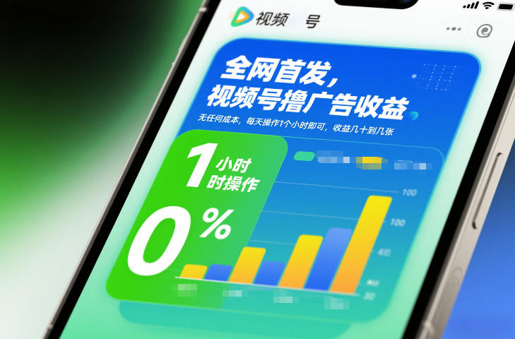 全网首发，视频号撸广告收益，无任何成本，每天操作1个小时即可，收益几十到几张-超级会员网