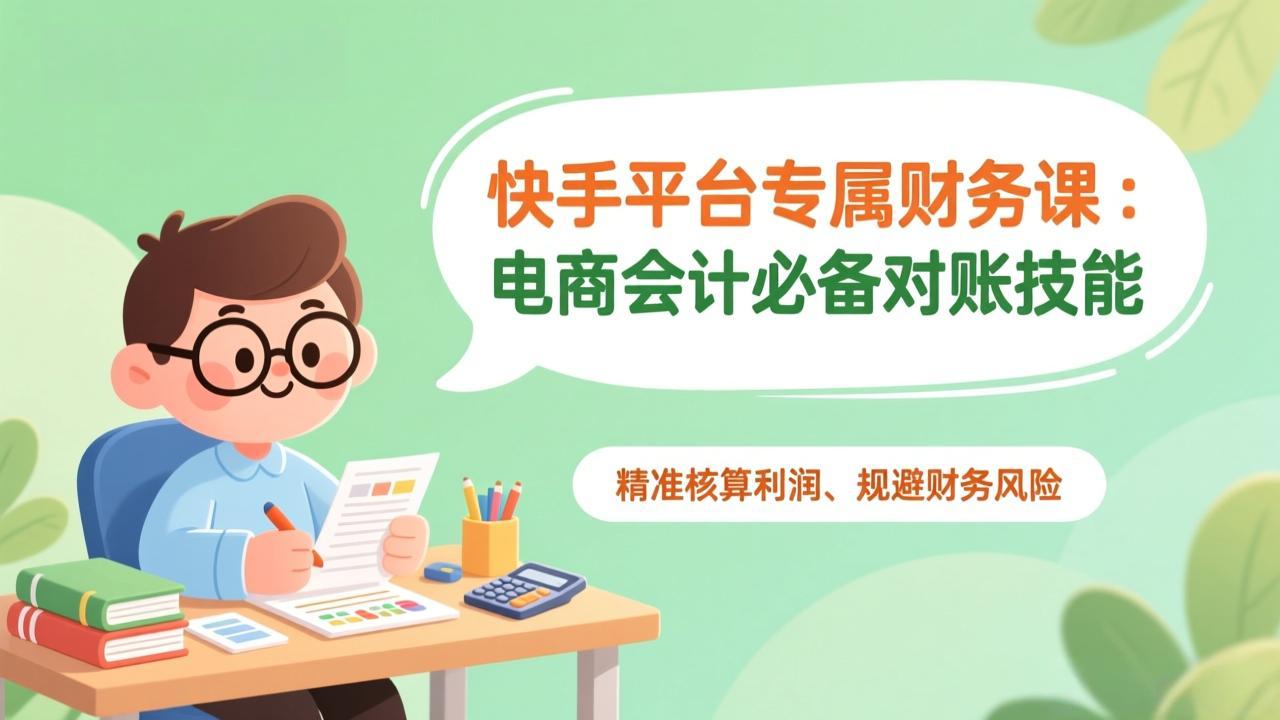 快手平台专属财务课：电商会计必备对账技能，精准核算利润、规避财务风险-超级会员网