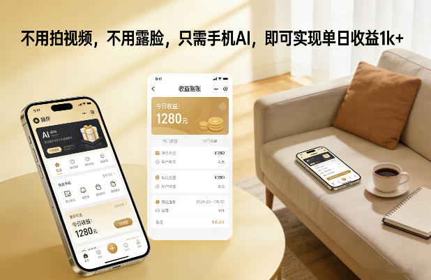 不用拍视频，不用露脸，只需手机AI，即可实现单日收益1k+【揭秘】-超级会员网