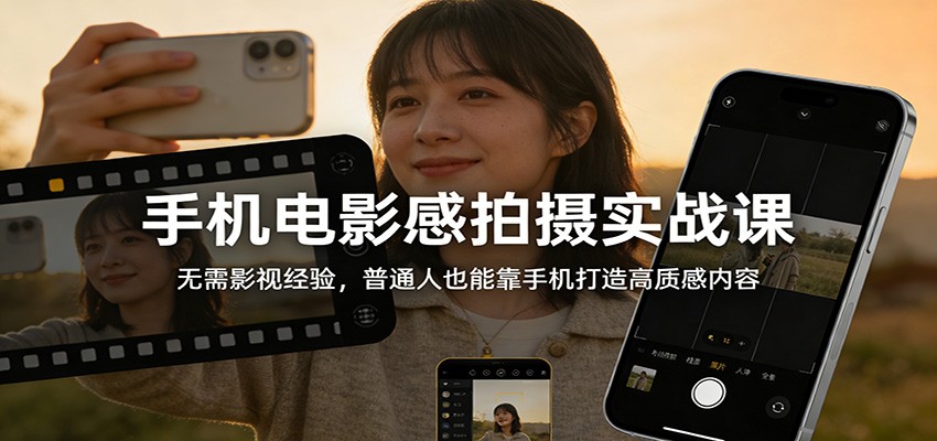 手机电影感拍摄实战课：无需影视经验，普通人也能靠手机打造高质感内容-超级会员网