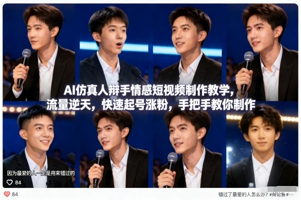 AI仿真人辩手情感短视频制作教学，流量逆天，快速起号涨粉，手把手教你制作-超级会员网