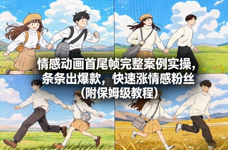 情感动画首尾帧完整案例实操，条条出爆款，快速涨情感粉丝(附保姆级教程)-超级会员网
