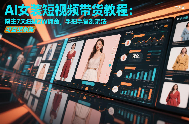 AI女装短视频带货教程：博主7天狂賺2W佣金，手把手复刻玩法，可直接照搬-超级会员网