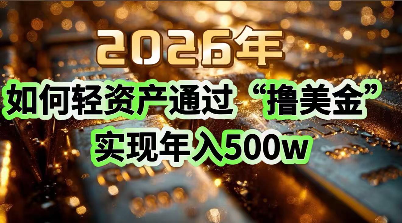 2026年如何轻资产通过“撸美金”实现年入500w-超级会员网