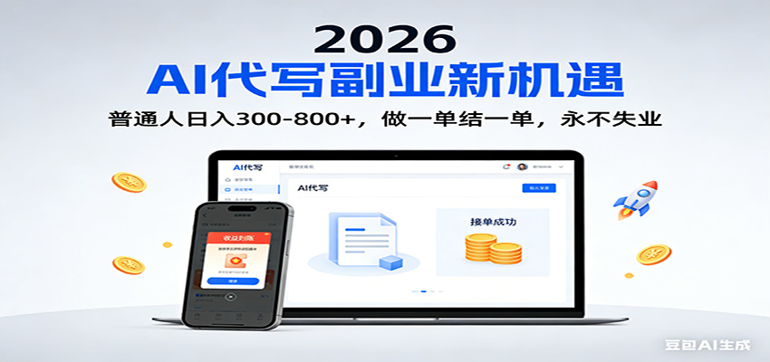 2026 副业首选！AI 代写日入 300-800，普通人0门槛，做一单结一单！-超级会员网