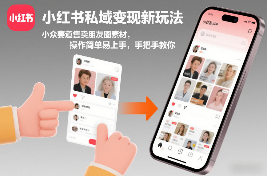 小红书私域变现新玩法，小众赛道售卖朋友圈素材，操作简单易上手，手把手教你-超级会员网