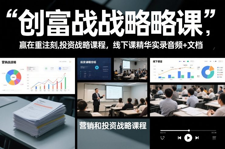 创富战略课，赢在重注时刻，营销和投资战略课程，线下课精华实录音频+文档-超级会员网