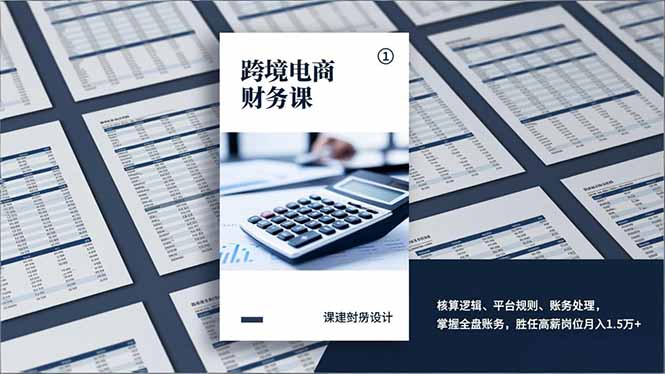 跨境电商财务课，核算逻辑、平台规则、账务处理，掌握全盘账务，胜任高薪岗位月入1.5万+-超级会员网