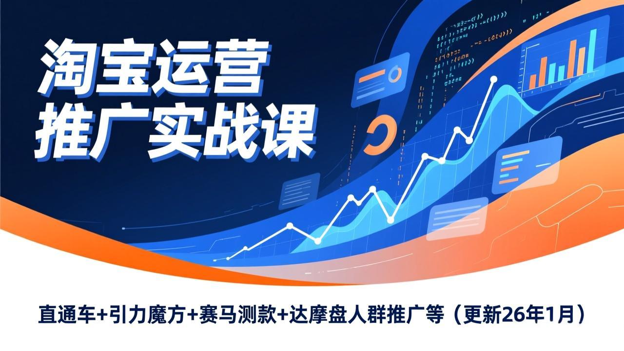 淘宝运营推广实战课，直通车+引力魔方+赛马测款+达摩盘人群推广等(更新26年1月-超级会员网