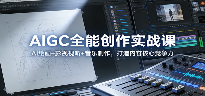 AIGC全能创作实战课：AI绘画+影视视听+音乐制作，打造内容核心竞争力-超级会员网