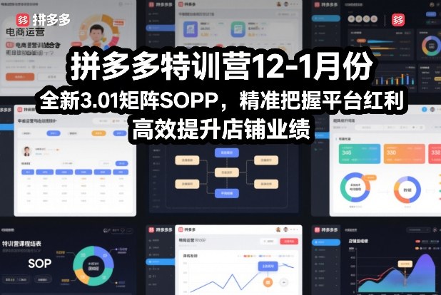 拼多多特训营12-1月份，全新3.01矩阵Sop，精准把握平台红利，高效提升店铺业绩-超级会员网
