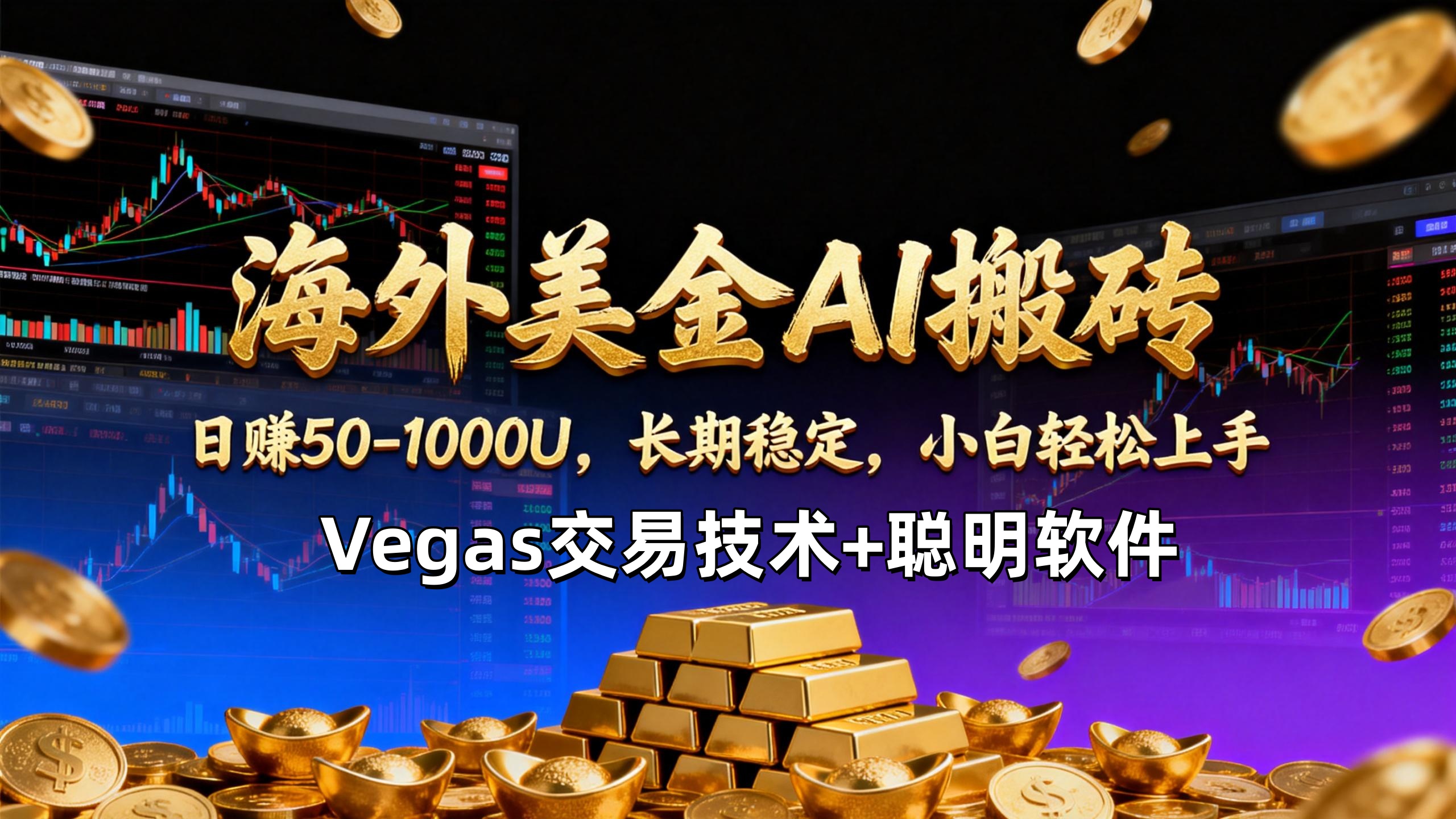 【海外美金AI搬砖】Vegas交易技术+聪明软件，日赚50-1000U，长期稳定，小白轻松上手。-超级会员网