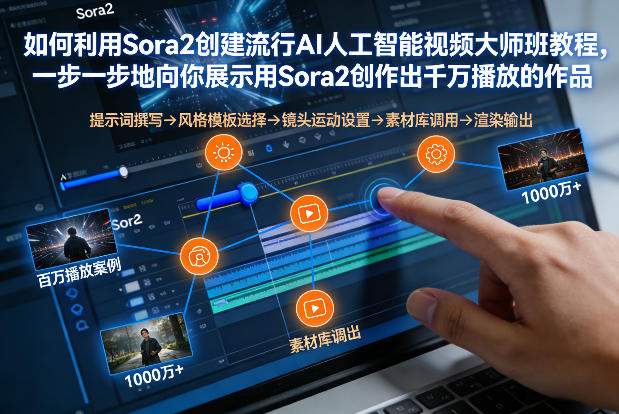如何利用Sora2创建流行AI人工智能视频大师班，一步一步地向你展示用Sora2创作出千万播放的作品-超级会员网