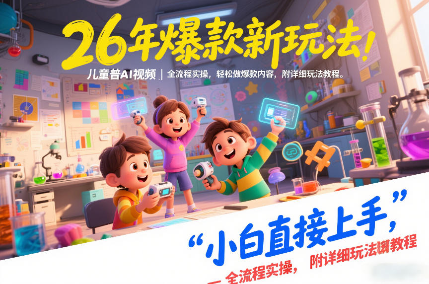 26年爆款新玩法，儿童科普AI视频，全流程实操，轻松做爆款内容，小白直接上手，附详细玩法教程-超级会员网