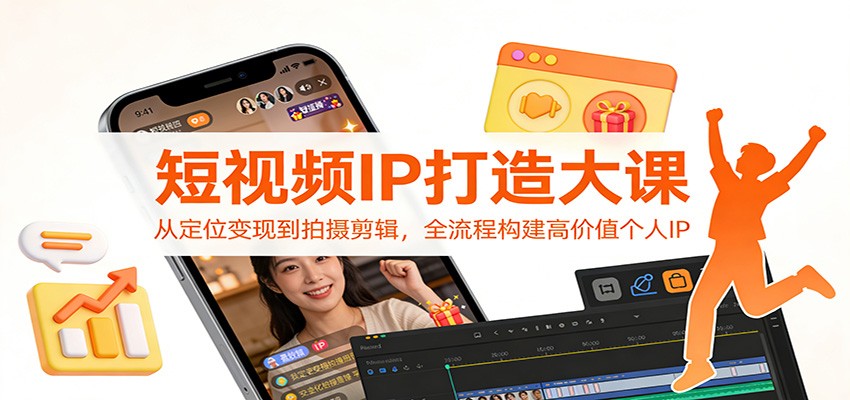 短视频IP打造大课：从定位变现到拍摄剪辑，全流程构建高价值个人IP-超级会员网