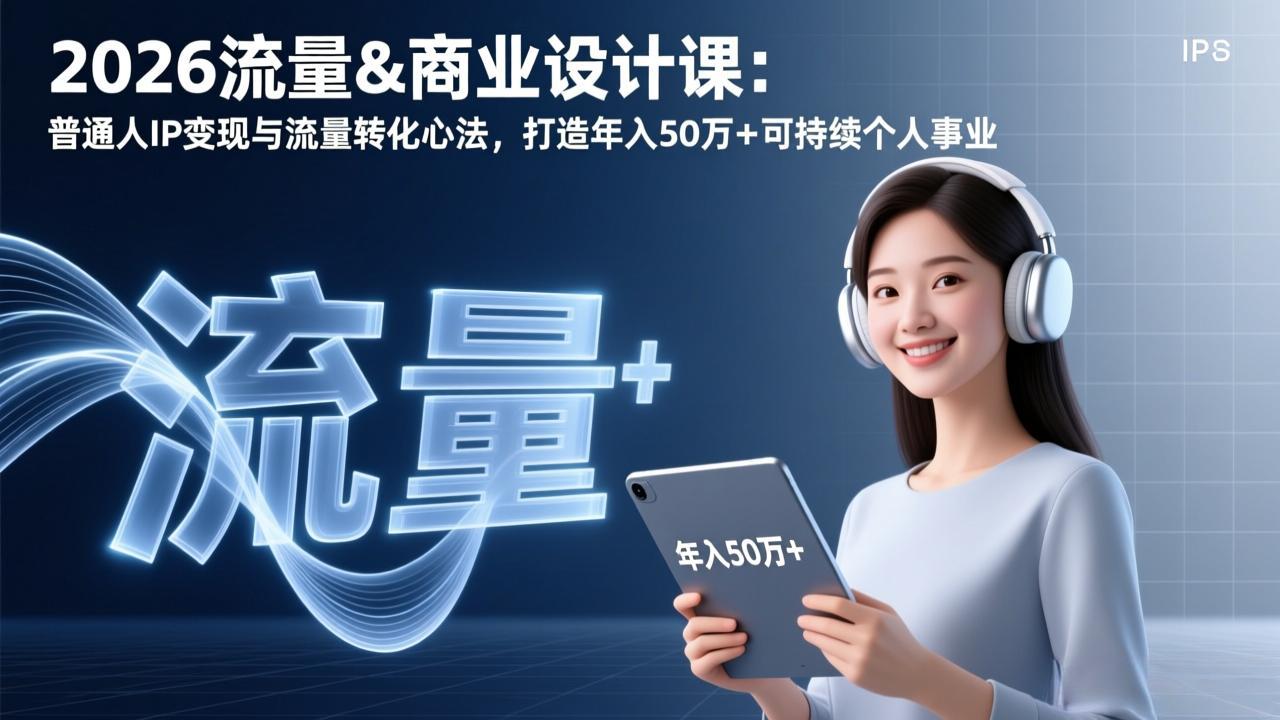 2026流量&商业设计课：普通人IP变现与流量转化心法，打造年入50万+可持续个人事业-超级会员网