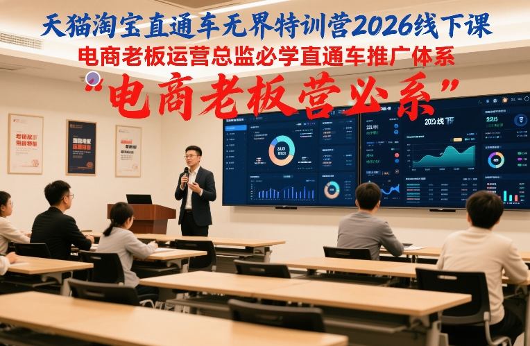 天猫淘宝直通车无界特训营2026线下课，电商老板运营总监必学直通车推广体系-超级会员网