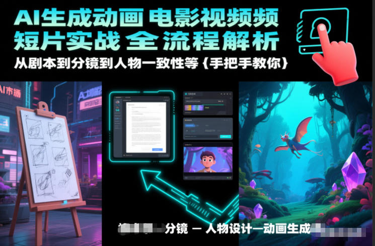 AI生成动画电影视频短片实战全流程解析，从剧本到分镜到人物一致性等手把手教你-超级会员网