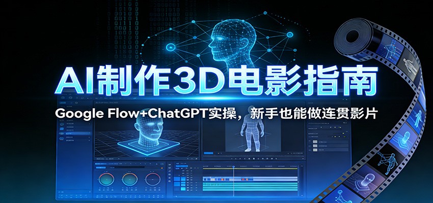 AI制作3D电影指南：Google Flow+ChatGPT实操，新手也能做连贯影片-超级会员网