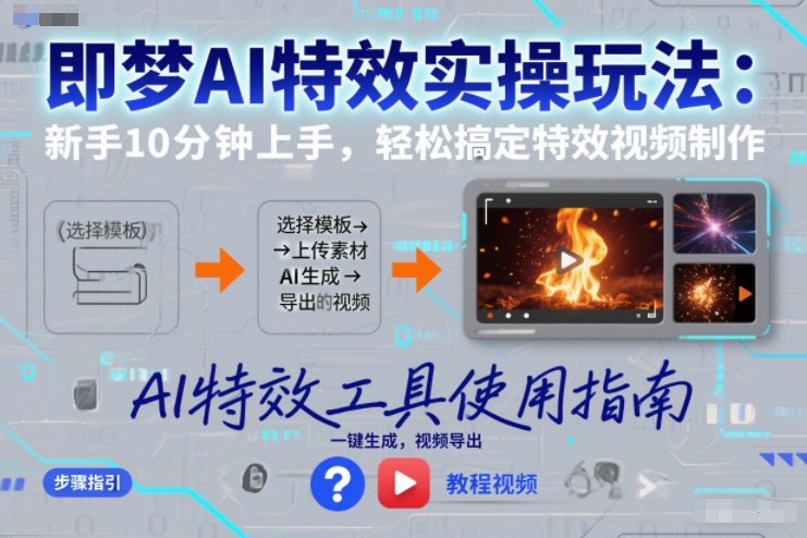 即梦AI特效实操玩法：新手10分钟上手，轻松搞定特效视频制作-超级会员网