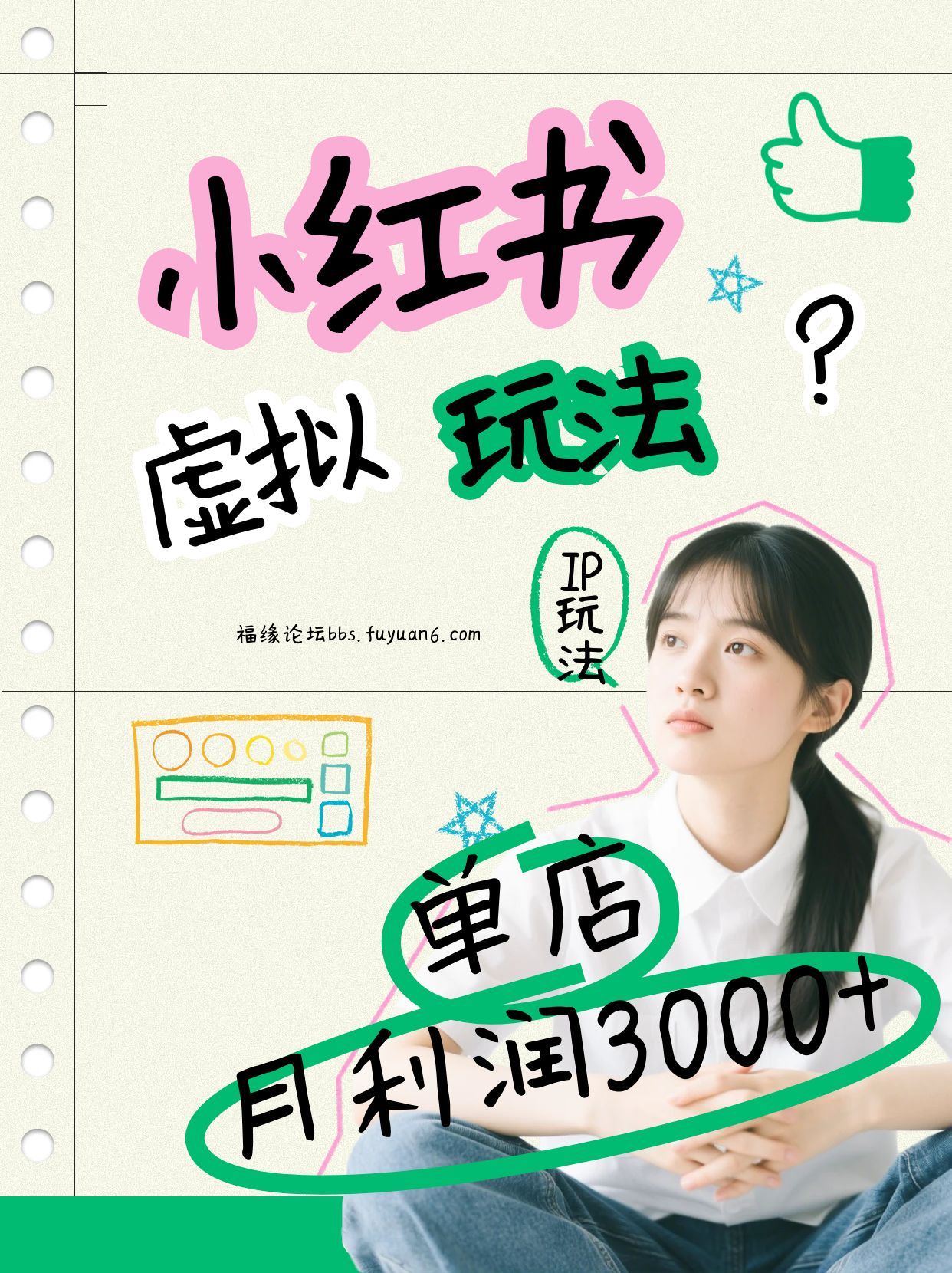 小红书虚拟玩法(铺货流和单品玩法)，单店月利润3000+，IP打法+原创商品(0违规)-超级会员网