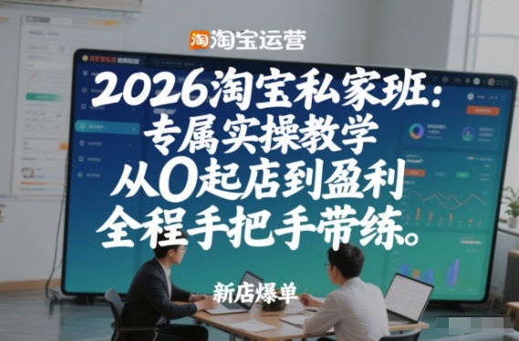 2026淘宝私家班：专属实操教学，从0起店到盈利，全程手把手带练(更新26年2月)-超级会员网