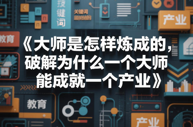 大师是怎样炼成的，破解为什么一个大师，能成就一个产业【电子书】-超级会员网